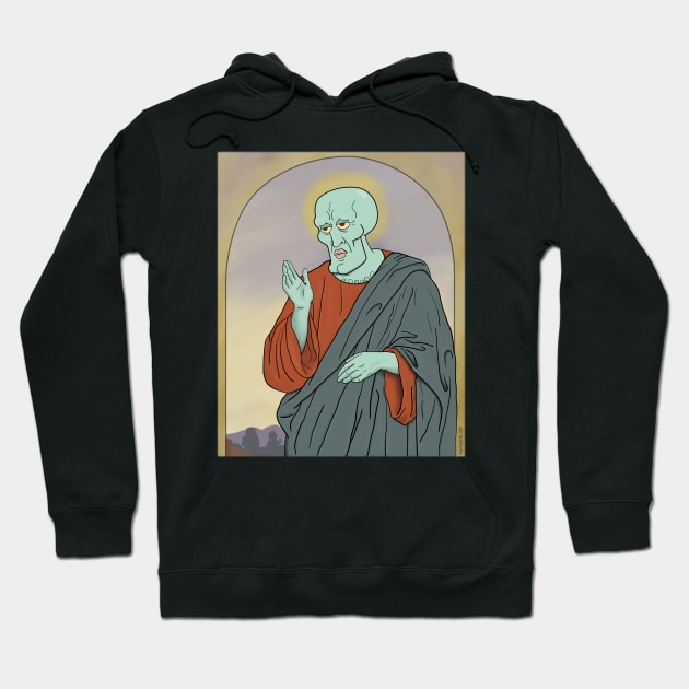 Squidward art hoodie best sale